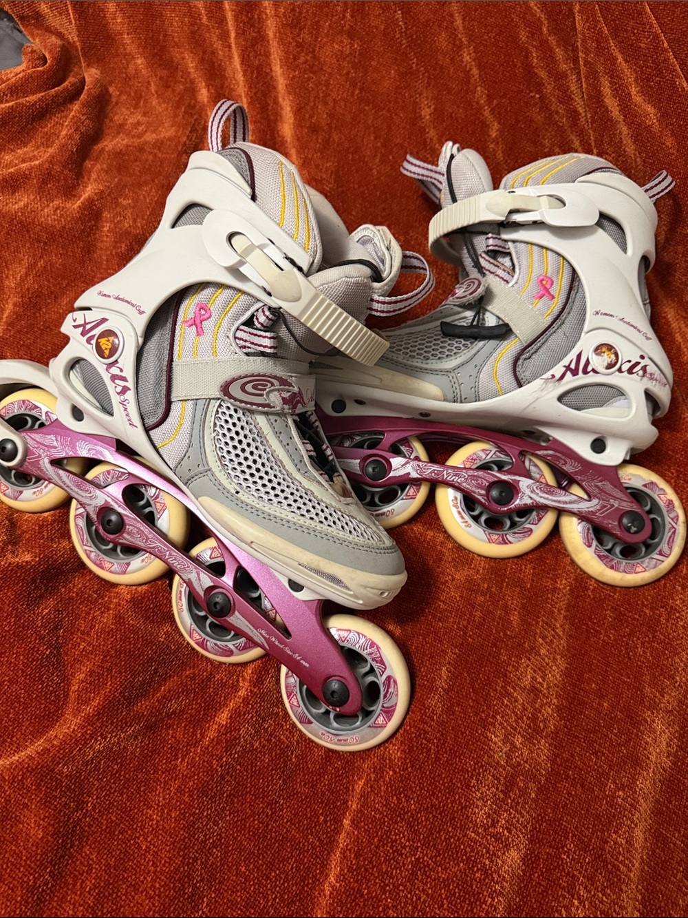 Alexis Women's Inline Rollerblades in Gray and Pink